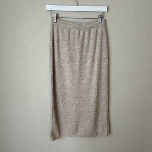 Rodier Kasha De Rodier Oatmeal Beige Wool Blend Midi Skirt Women’s Size Medium